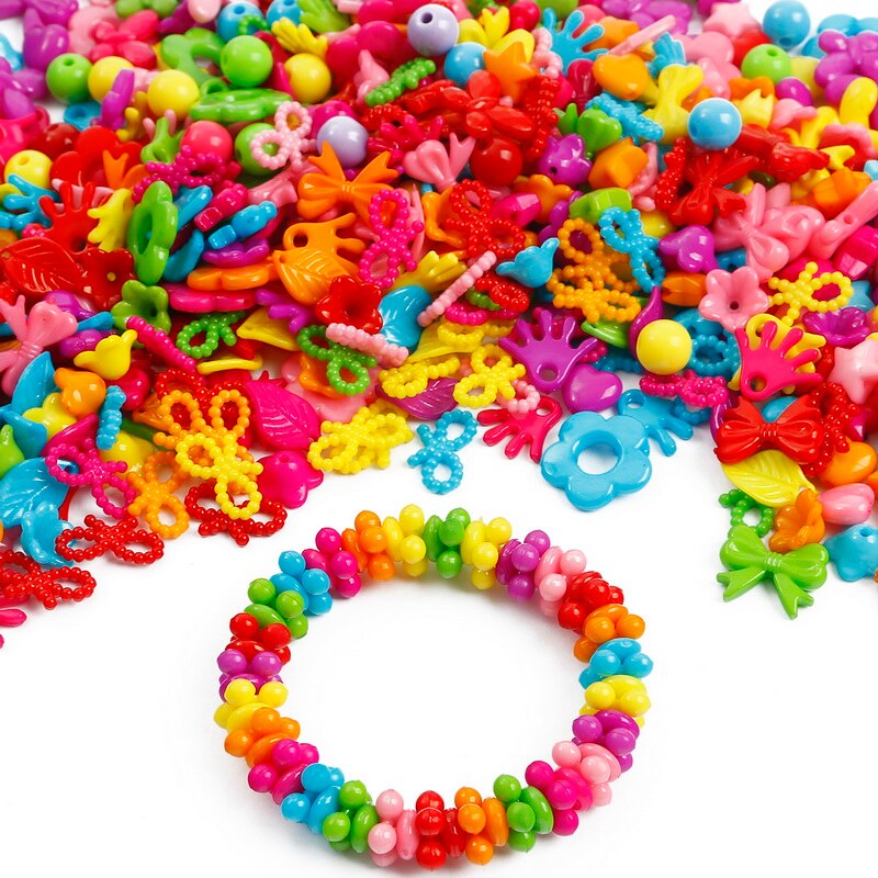 Hạt nhựa acrylic hình học hoạt hình nhiều màu dành cho làm trang sức thủ công diy