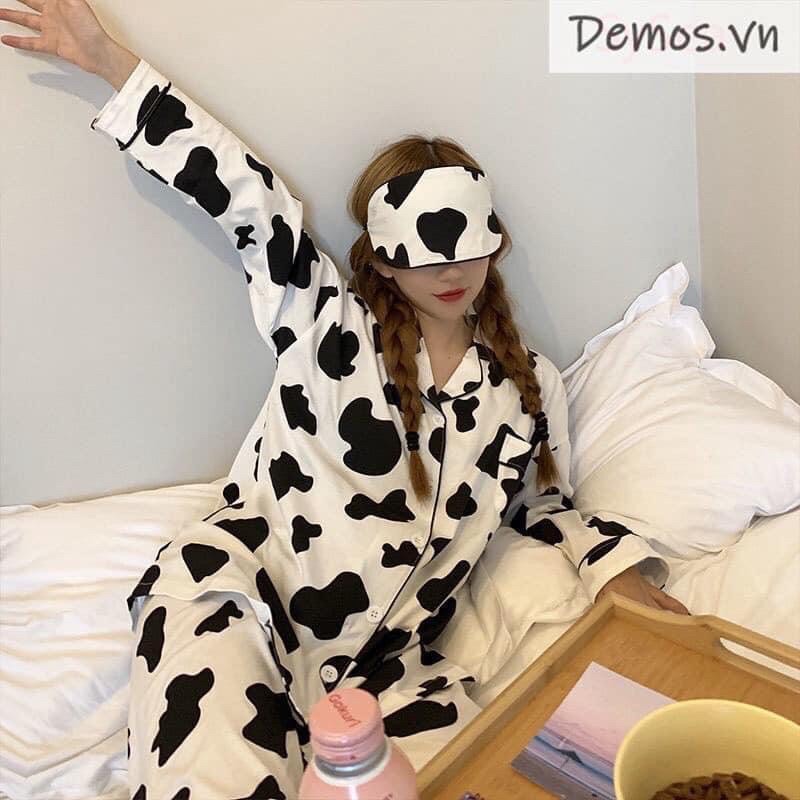 Bộ Pijama Bò Sữa-  Bộ Ngủ Dáng Dài -Bộ Pijama Bò Sữa Dài Tay Ulzzang Hot 2021- Bộ Pizama Mặc Nhà (kèm video + ảnh thật) | BigBuy360 - bigbuy360.vn