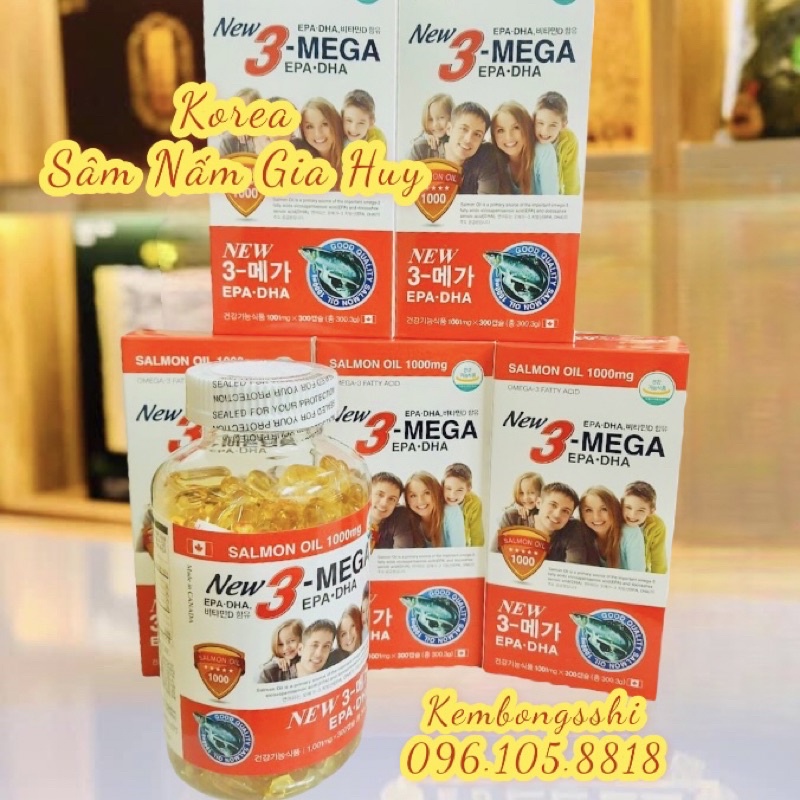 [HÀNG DATE MỚI] Dầu cá gia đình 3 mega bổ sung DHA, Hộp Đỏ 300 Viên (2300)