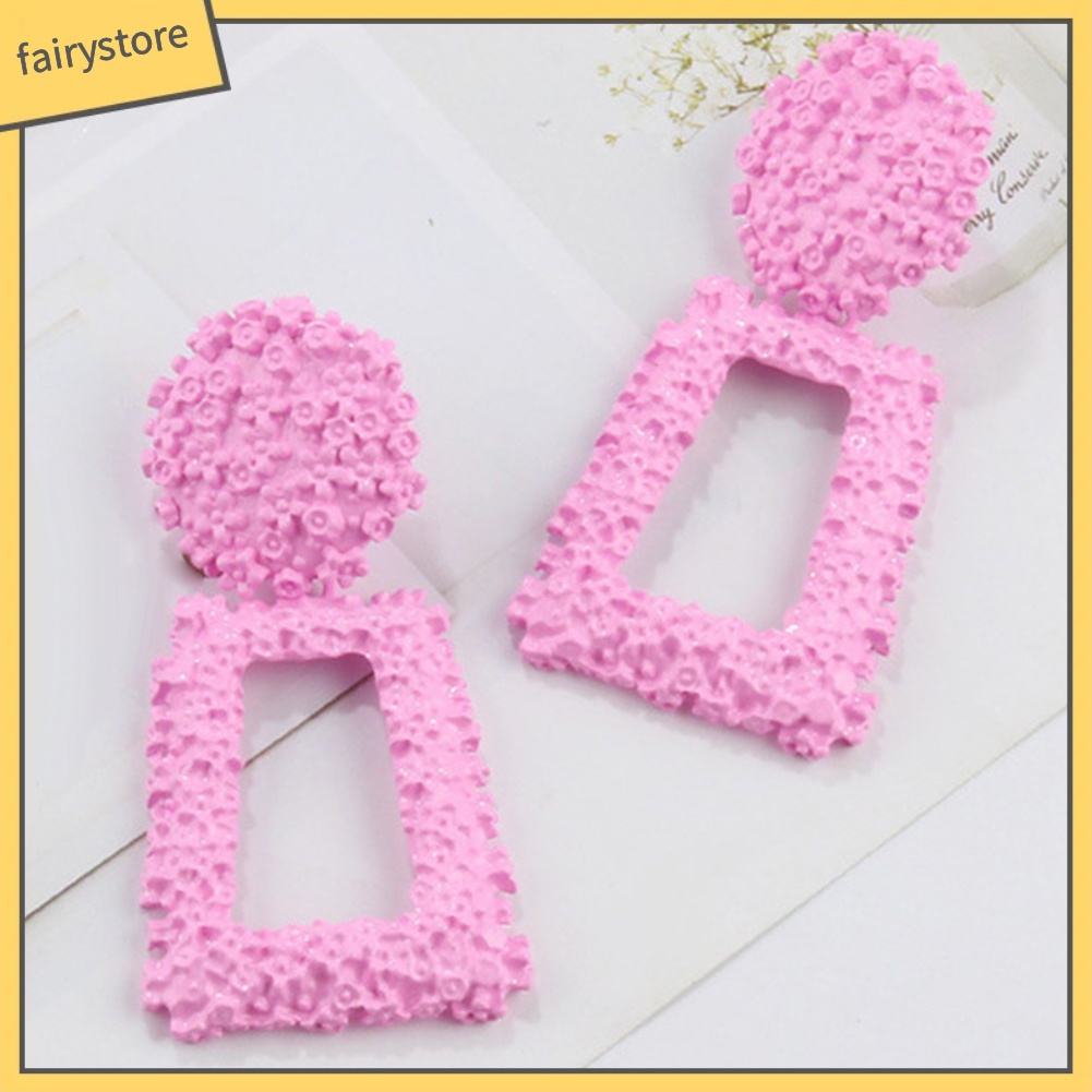 Khuyên Tai Thả Mặt Hình Thang Thiết Kế Độc Đáo Thời Trang Cho Nữ