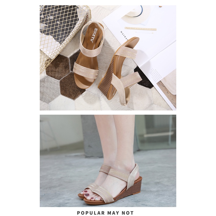 Giày Sandal Đế Xuồng Quyến Rũ Thời Trang Âu Mỹ