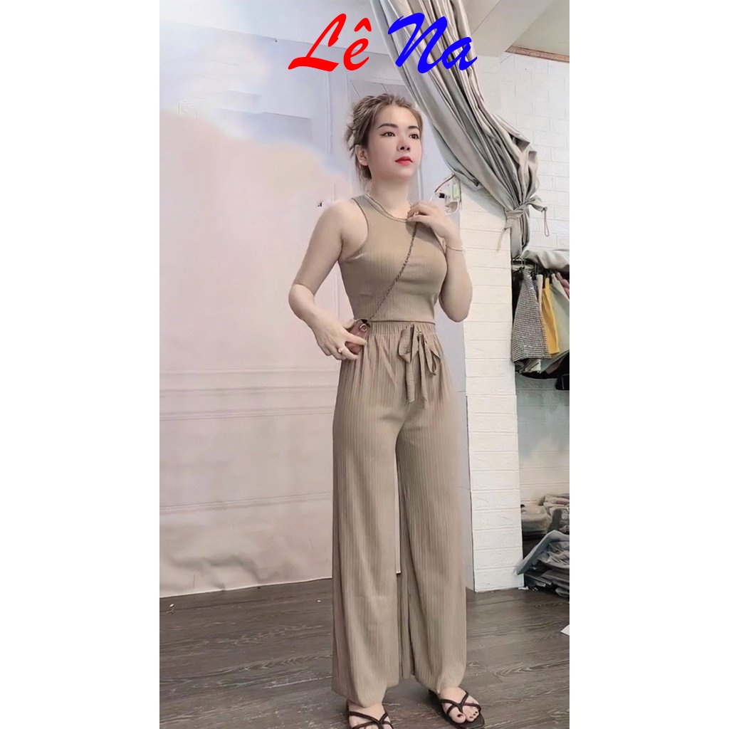 Set Bộ Tăm Hàn Áo Ba Lỗ Quần Ống Suông SV34