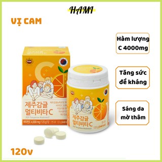 Viên Vitamin C JEJU Tangerine Multivita C Hàn Quốc  Ngậm, Nhai 4000mg Tăng Sức Đề Kháng, Sáng Da- Hà Mi mart