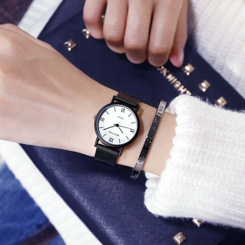 Đồng Hồ Unisex Cặp Đôi Phong Cách Retro Kiểu Số La Mã Đơn Giản - Bim's House
