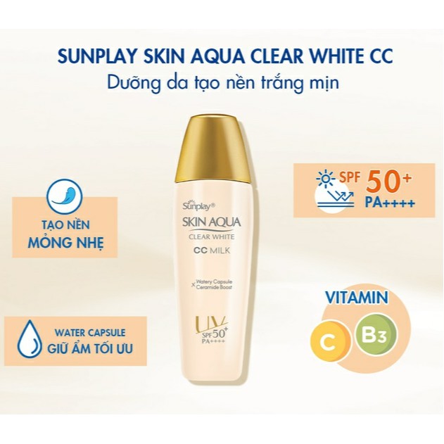 [2023] Sữa chống nắng Sunplay Skin Aqua Clear White CC Milk 25g | BigBuy360 - bigbuy360.vn