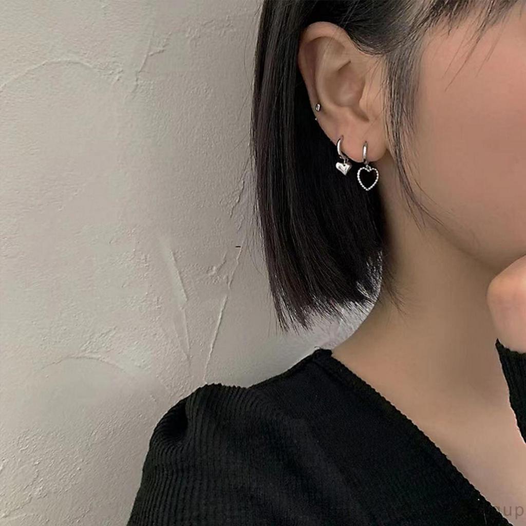 Bông tai dáng dài hình trái tim thời trang cho nữ