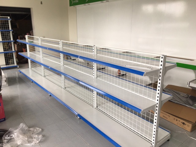 Kệ sắt 2 mặt để hàng cao 1m2 dài 4m