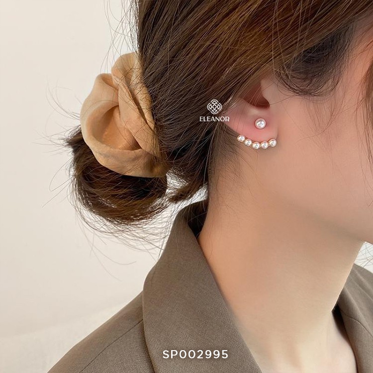 Bông tai nữ ngọc trai nhân tạo Eleanor Accessories khuyên tai chuôi bạc 925 kiểu dáng basic phụ kiện trang sức dễ thương