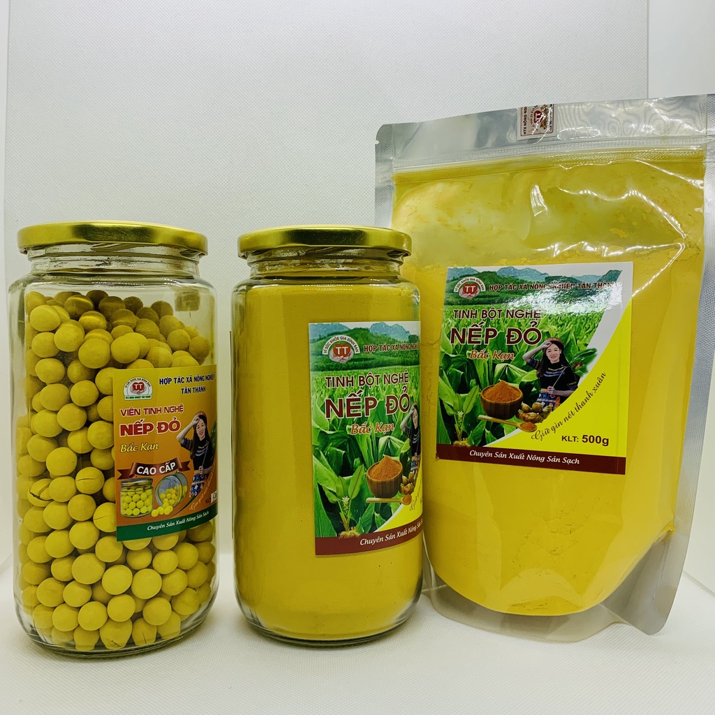 Tinh bột nghệ nếp đỏ TT Vì sức khỏe gia đình bạn Hũ thủy tinh 100 200 500gr