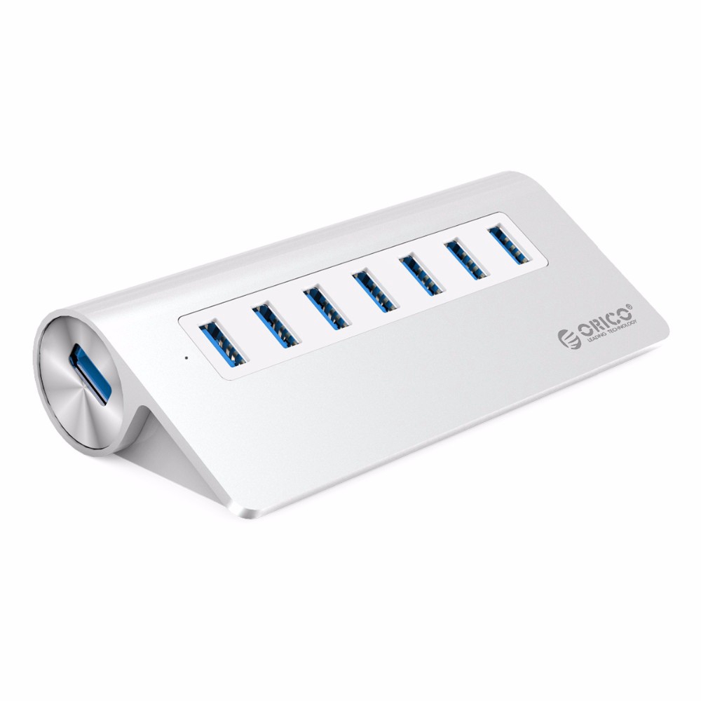Orico Bộ Chia 7 Cổng Usb 3.0 12V 3.3Ft Siêu Tốc Cáp ChuyểN ĐổI Usb 3.0 Cho iMac MacBook PC Laptop (M3H7-V1)