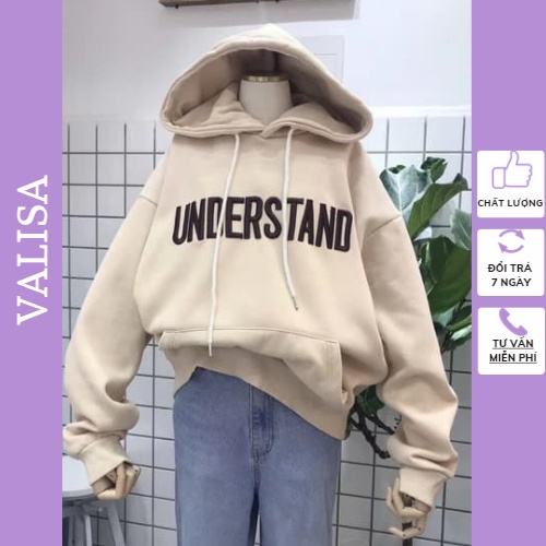 Áo hoodie nam nữ dày form rộng hàn quốc giá rẻ có mũ UNDERSTAND H02