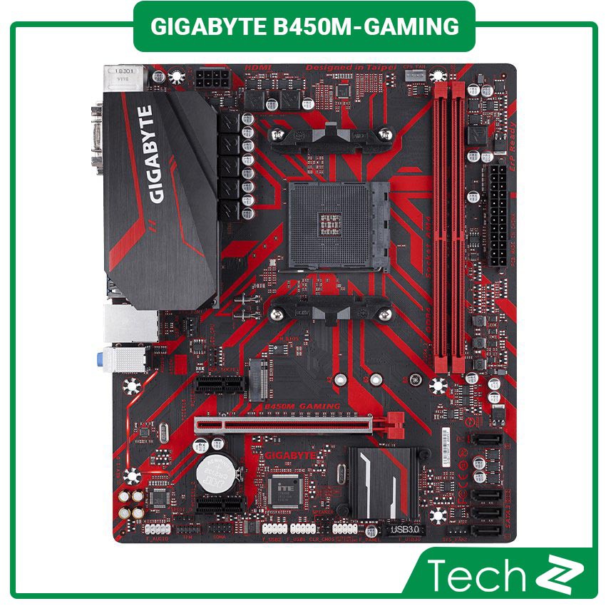 Mainboard GIGABYTE B450M Gaming (AMD B450, Socket AM4, m-ATX, 2 khe RAM DDR4)