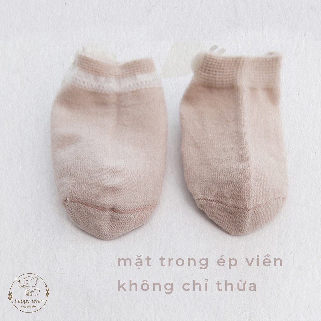 🅷.🄴🅅🄰🄽 Tất cho bé gái sơ sinh, mềm mại tuyệt đối, mặt trong hàn mối tỉ mỉ an toàn cho bé.
