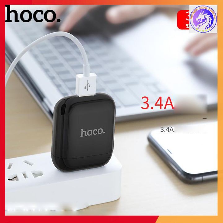 Cốc Sạc Nhanh 3.4A 1 Cổng Hoco HK2 Chính Hãng - BH 12 Tháng