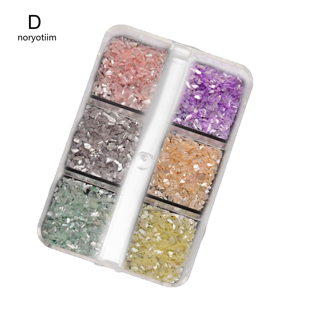 NOR| 1Box Nail Ornament High-bright Fine Shells Manicure Ornament Exquisite