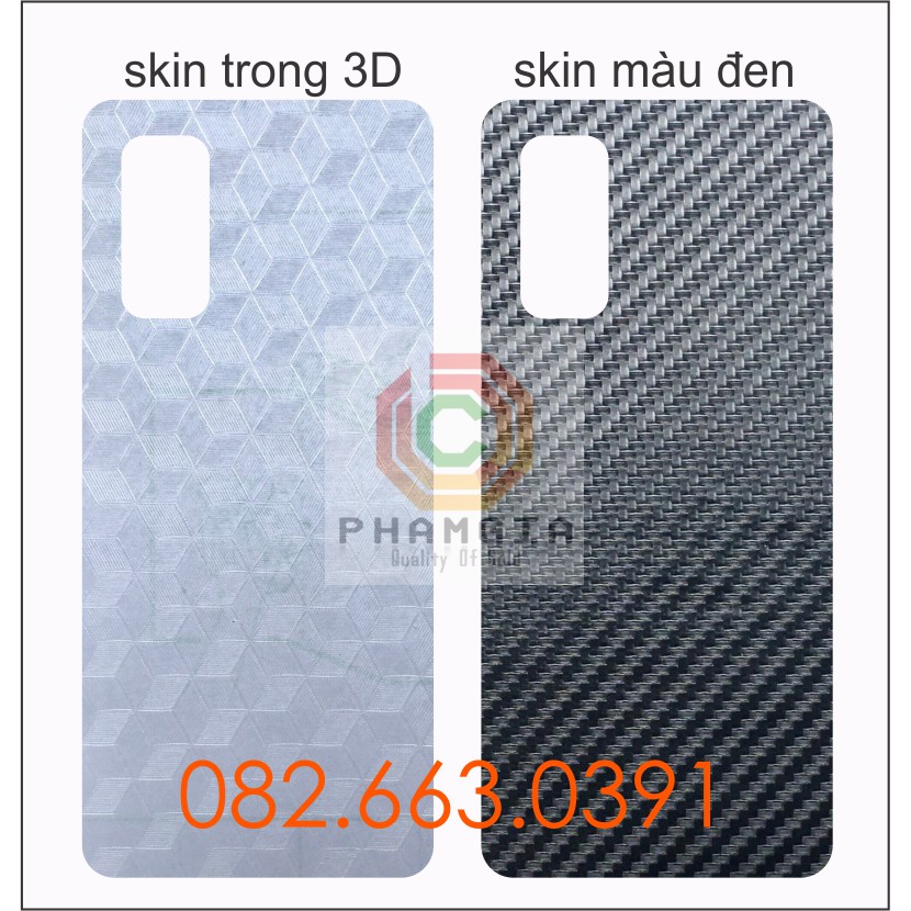 Miếng dán mặt lưng skin carbon Oppo Reno 5 4G / 5G
