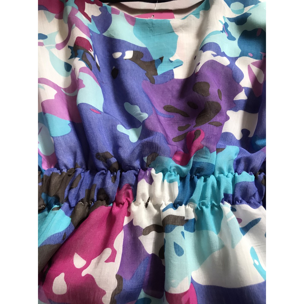 Giá sốc - Đầm Trung Niên Nhún Eo Thun - Vải Cotton Mềm Mỏng - Kiểu Xòe Dài - Size 48-75KG.