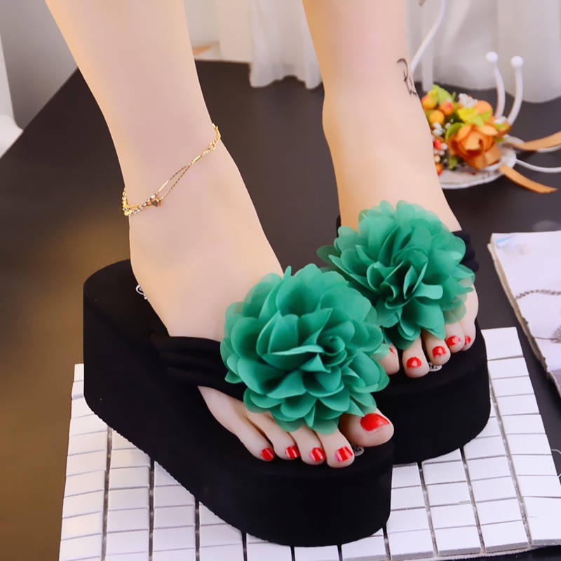 Dép Xỏ Ngón Đế Dày Chống Trượt Đính Nơ Phong Cách Hàn Quốc Thời Trang Mùa Hè Cho Nữ