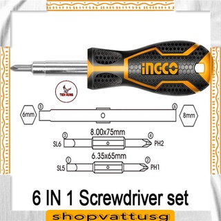 Tuốc nơ vít 6 đầu ingco akisd0608