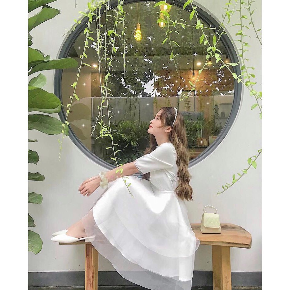 Váy trắng dự tiệc ren công chúa - Xưởng May Hạnh Hồng Đẹp ⚡ *