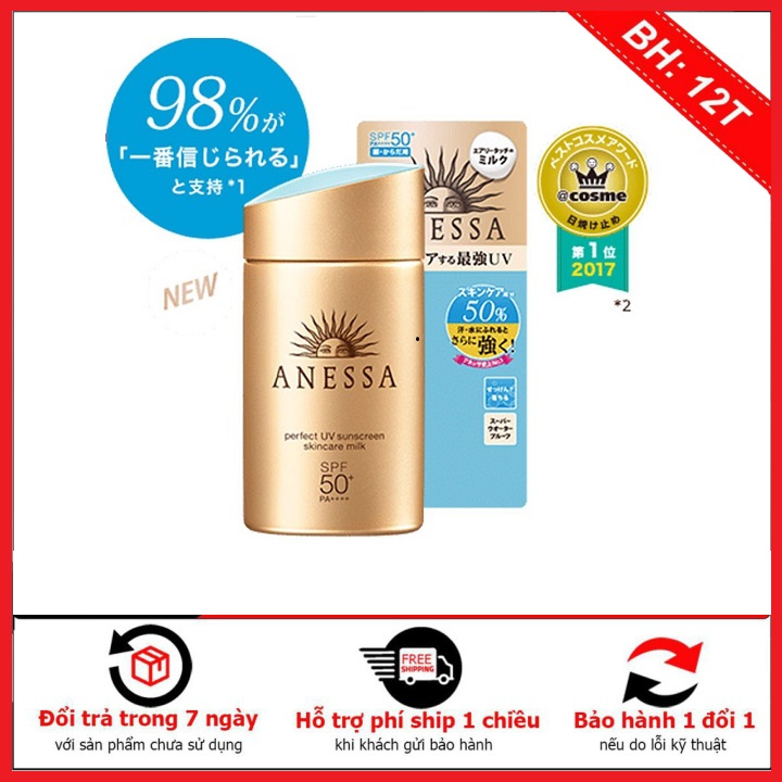 [ Giảm 50% ] Kem Chông Nắng ⚡️𝑪𝒉𝒖𝒂̂̉𝒏 𝑪𝒉𝒊́𝒏𝒉 𝑯𝒂̃𝒏𝒈 ⚡️ UV Nhật , Milk 60ml