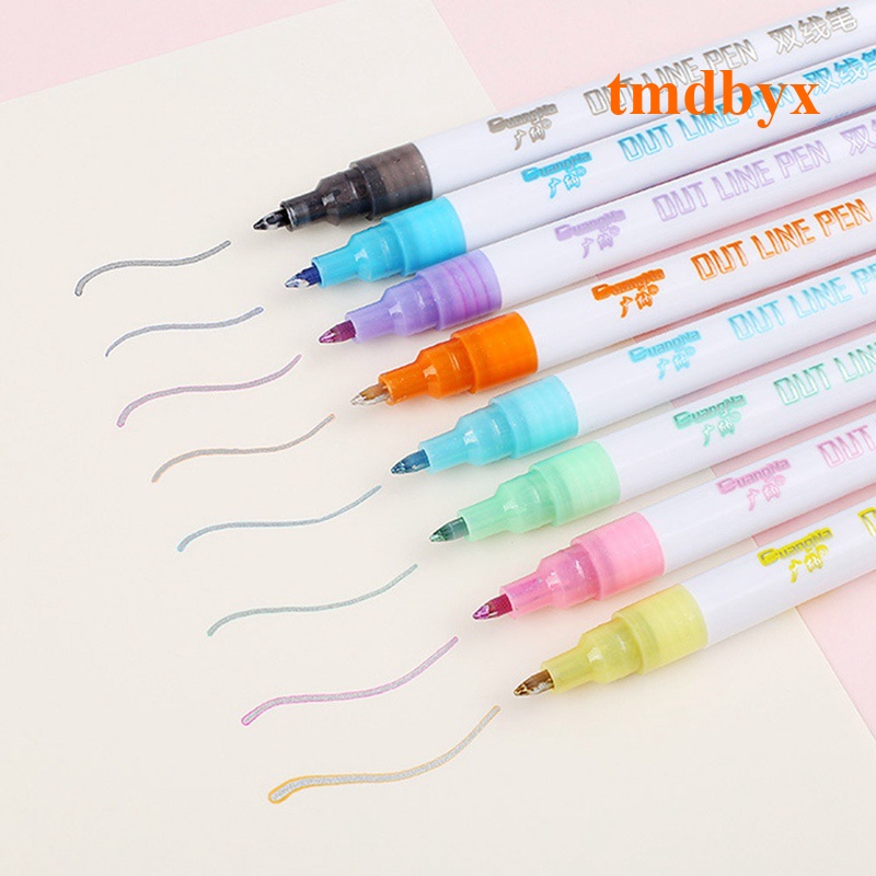 Set 8 Bút Hai Đầu Hỗ Trợ Vẽ Và Viết Chữ
