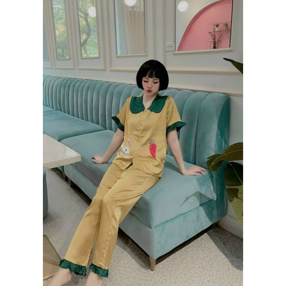 Set bộ satin mặc ngủ, mặc nhà thoáng mát