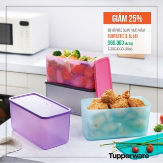 Bộ Tupperware 3.1L funtastic 4 hộp chính hãng