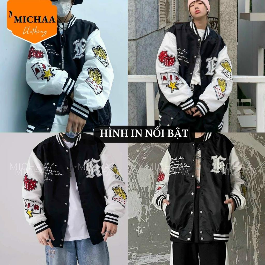 Áo Khoác Bomber Dù THẦN BÀI Nam Nữ Ulzzang Unisex Kiểu Form Rộng 2 Lớp - MICHAA