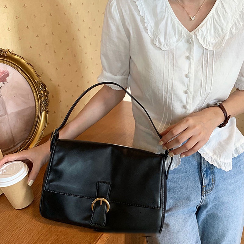 Túi đeo vai đeo chéo IELGY đựng điện thoại di động sức chứa lớn màu đen/ màu trắng phong cách Âu Mỹ cho nữ