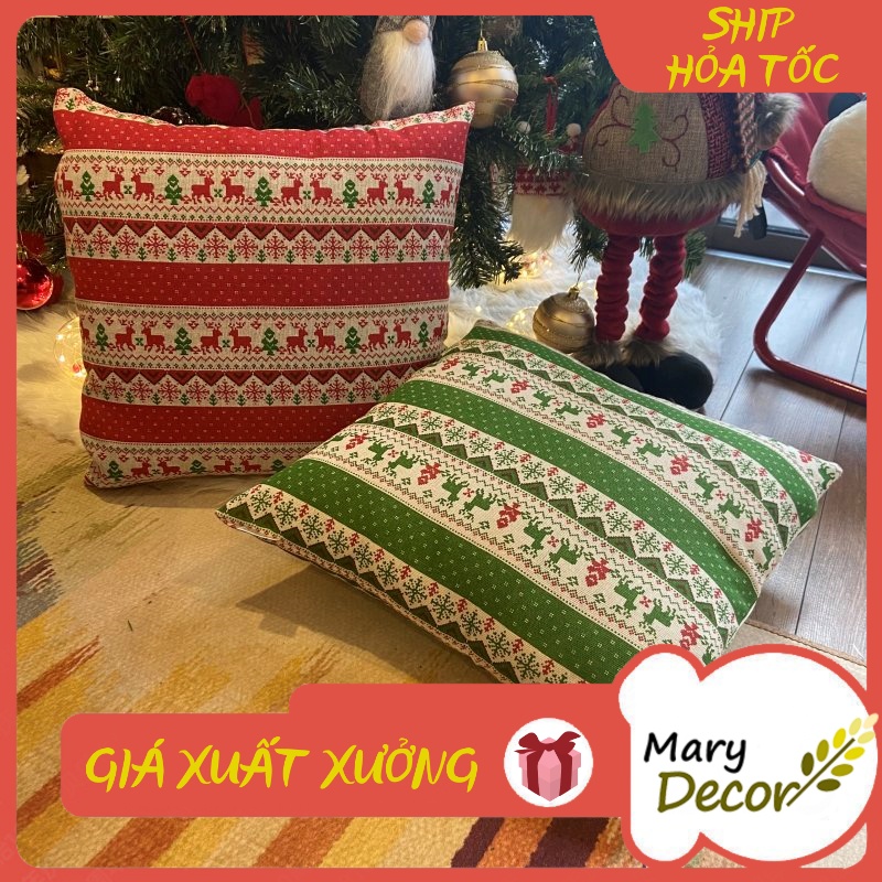 Gối tựa sofa họa tiết giáng sinh, noel