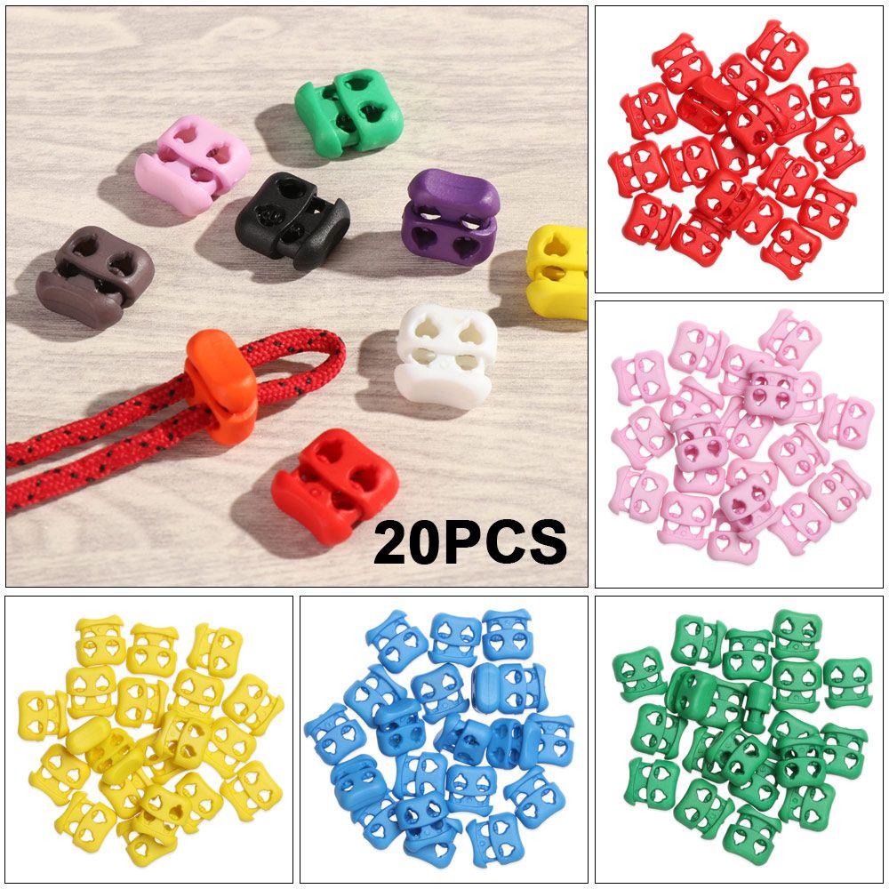 Set 20 Nút Chặn Dây Giày Nhiều Màu Sắc Bằng Nhựa Tiện Dụng