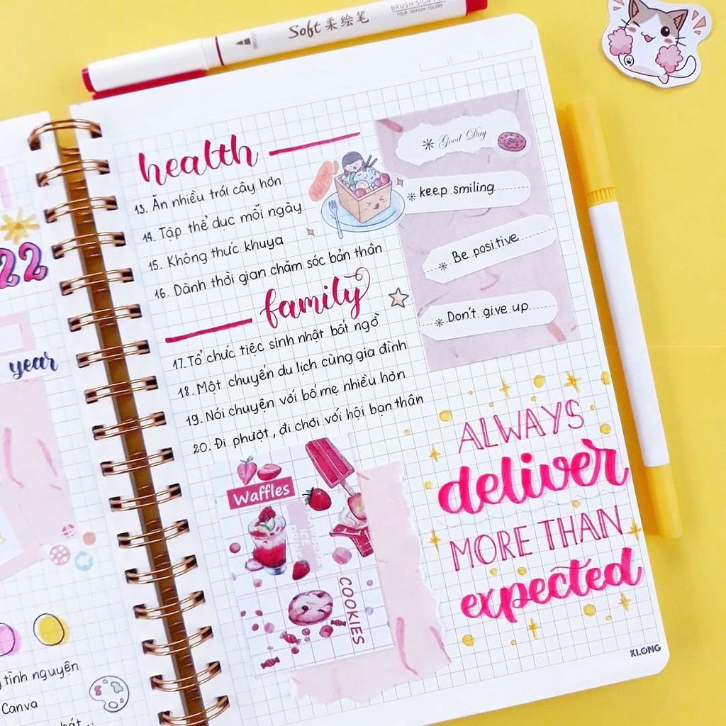 SỔ KLONG B5 200 trang CARO GÁY LÒ XO SIÊU DÀY (Đọc mô tả) - SỔ BULLET JOURNAL