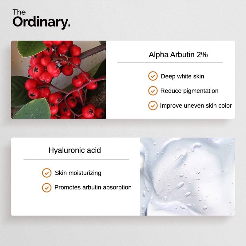 The Ordinary Alpha Arbutin 2% + HA Tinh Chất Dưỡng Trắng Chăm Sóc Da 30ml
