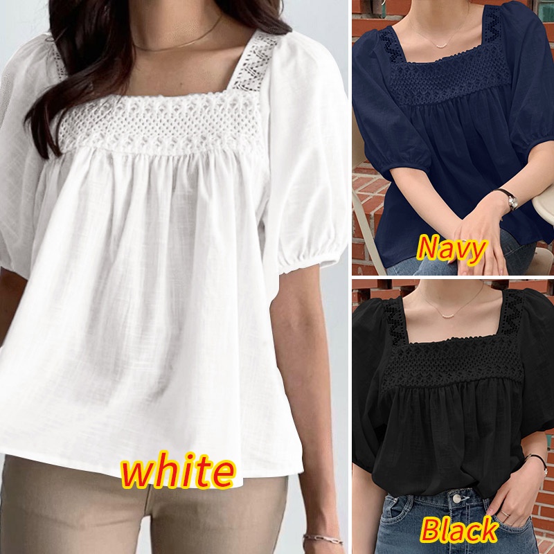 Zanzea Áo Kiểu Tay Phồng Cổ Vuông Xếp Ly Thời Trang Hàn Quốc Dành Cho Nữ