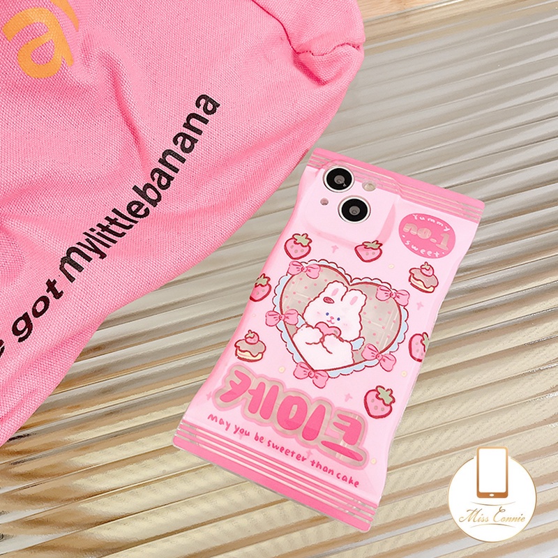 Ốp Điện Thoại Mềm Họa Tiết Thỏ Và Dâu Tây Cho iPhone 11 Pro Max XR 8 7 6 6s Plus 14 12 13 Pro Max 14 Plus X XS Max SE 2020