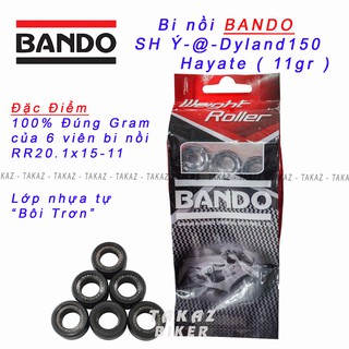 C1 [ SH Ý 11gr ] Bi nồi Bando Honda SH Ý 150cc / Honda @ / Honda Dylan ( bi nhẹn ) - Made in Taiwan