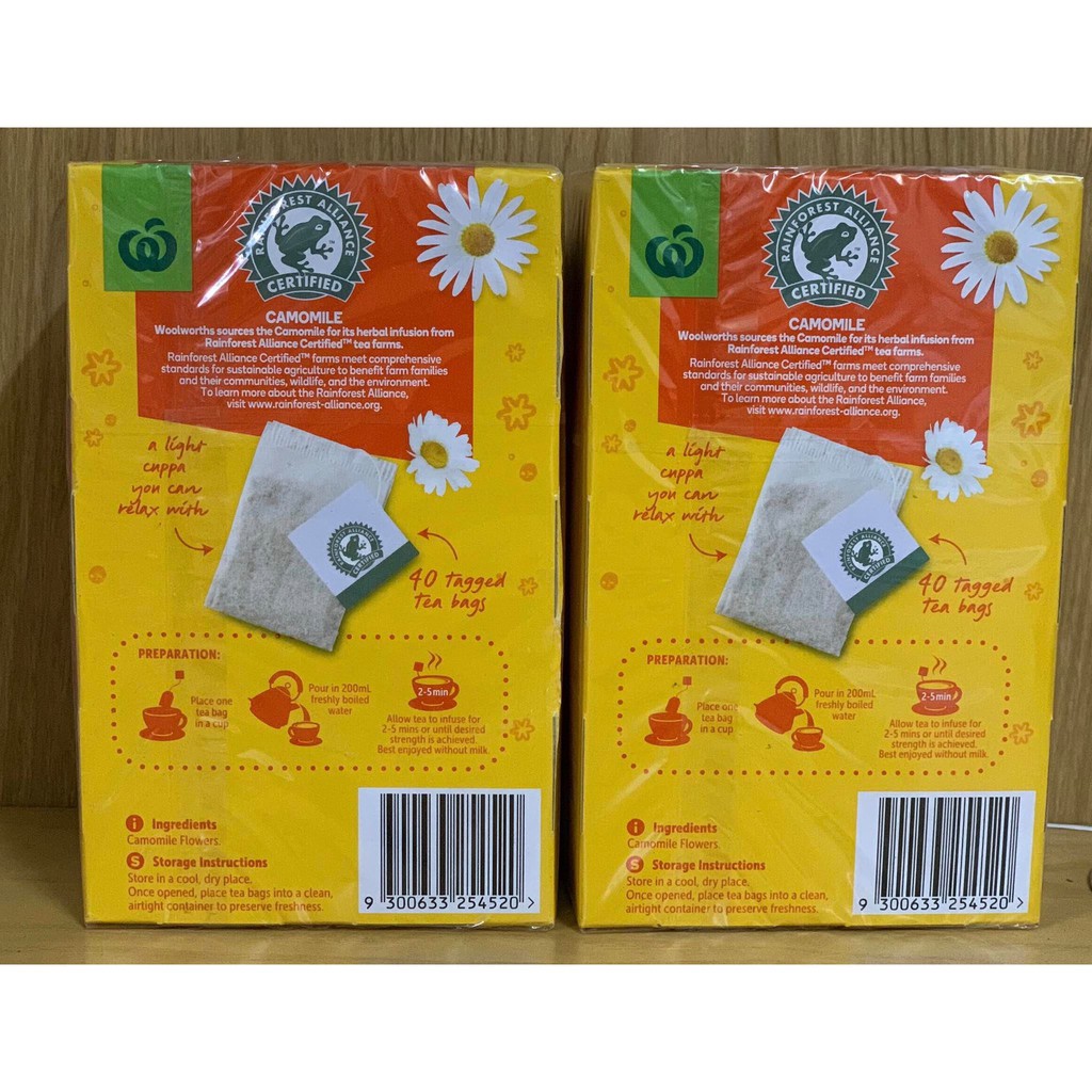 Trà hoa cúc Woolworths  Camomile Herbal Infusion - 40 gói