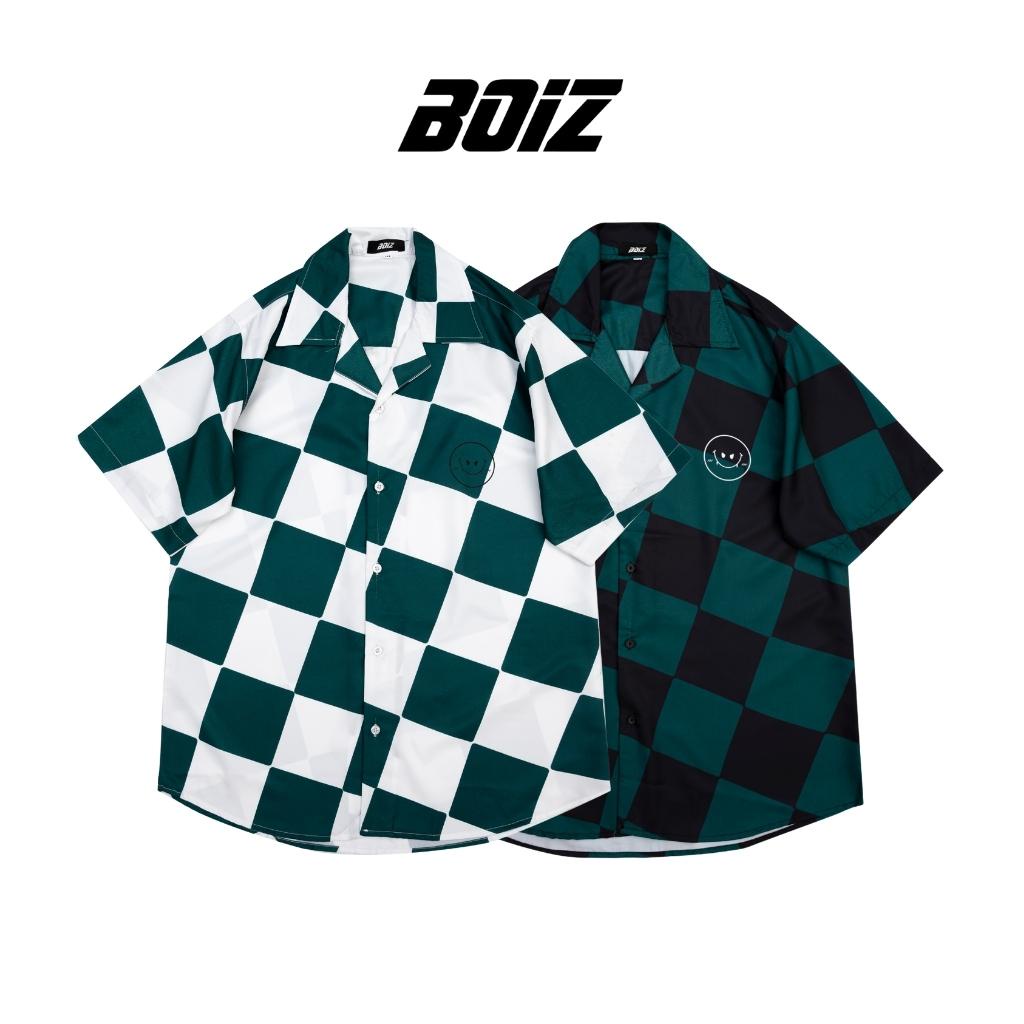 Áo sơ mi nam hoạ tiết DEVIL BOIZ tay ngắn vải lụa form rộng unisex