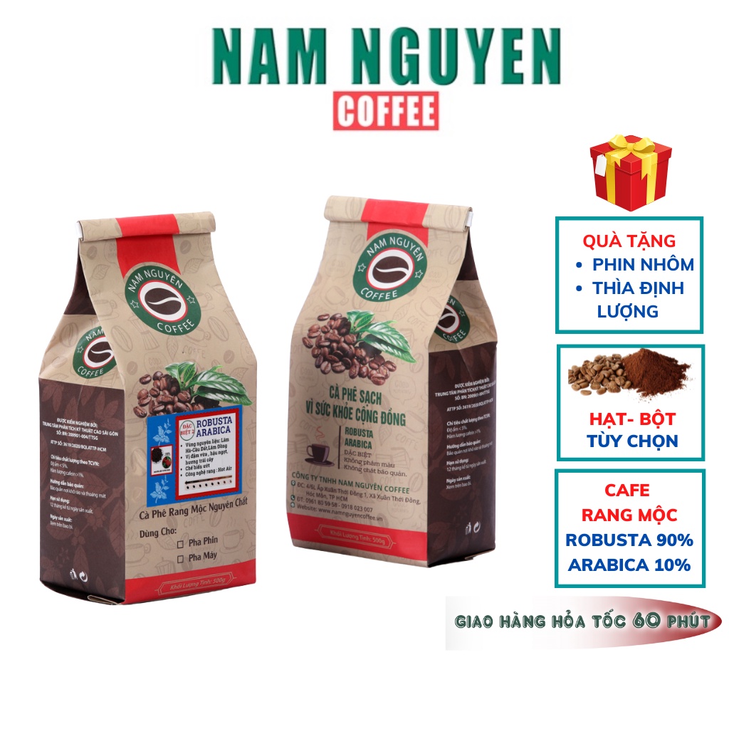 Cà phê rang xay Robusta-Arabica Blend2, cafe rang mộc đắng vừa, hậu ngọt,dùng cafe pha phin, cafe pha máy từ Nam Nguyên