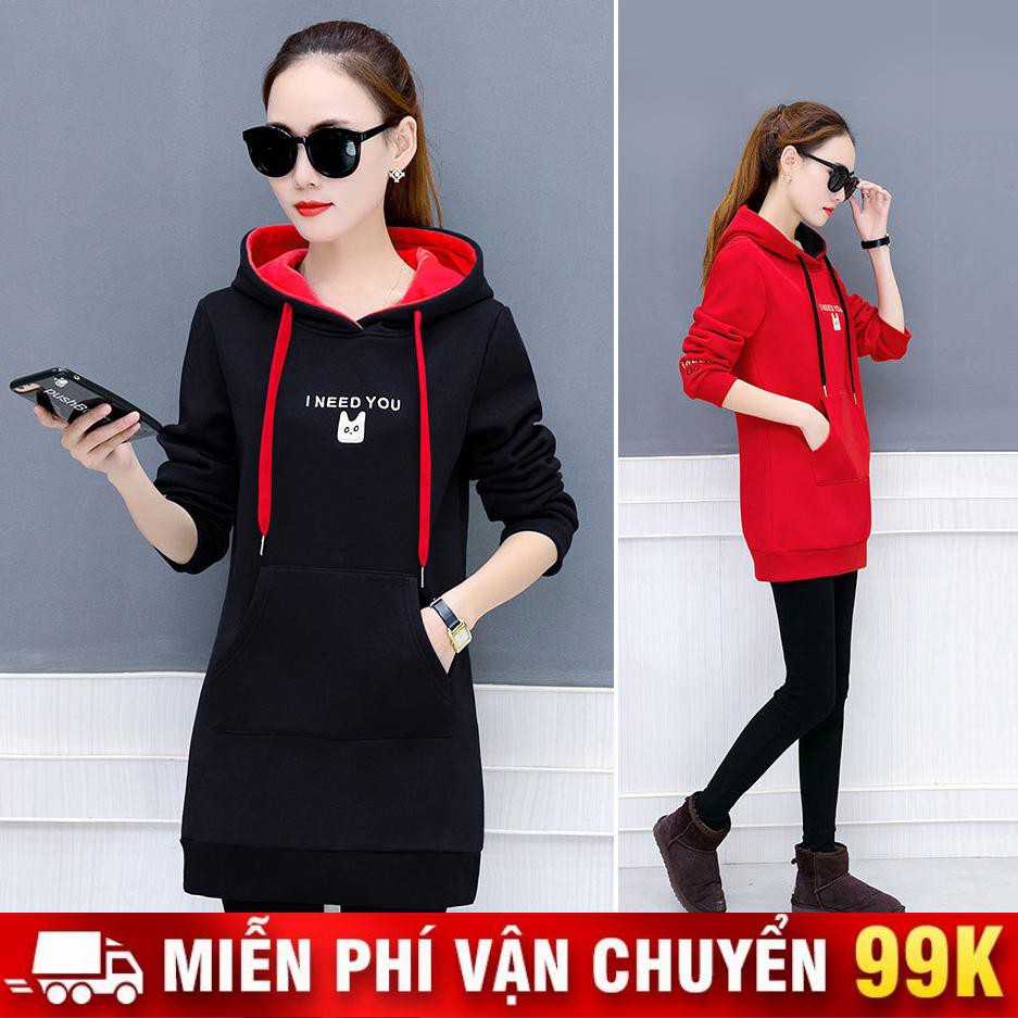 Áo Hoodie Dáng Dài Thời Trang I Need You P861 Hàng Quảng Châu
