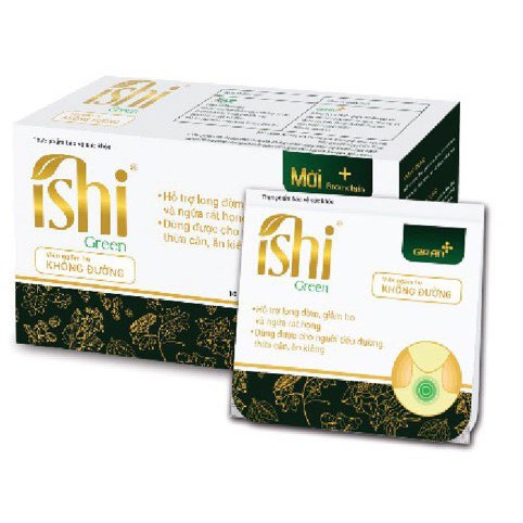 Viên ngậm ho Ishi Green- Hỗ trợ giảm ho, đau rát cổ họng ( Hộp 10 vỉ x4 viên)