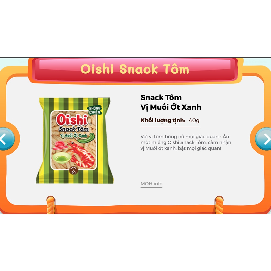 Bim Bim Snack Tôm Vị Muối Ớt Xanh 35/40g-Ăn Vặt Sumo Snack