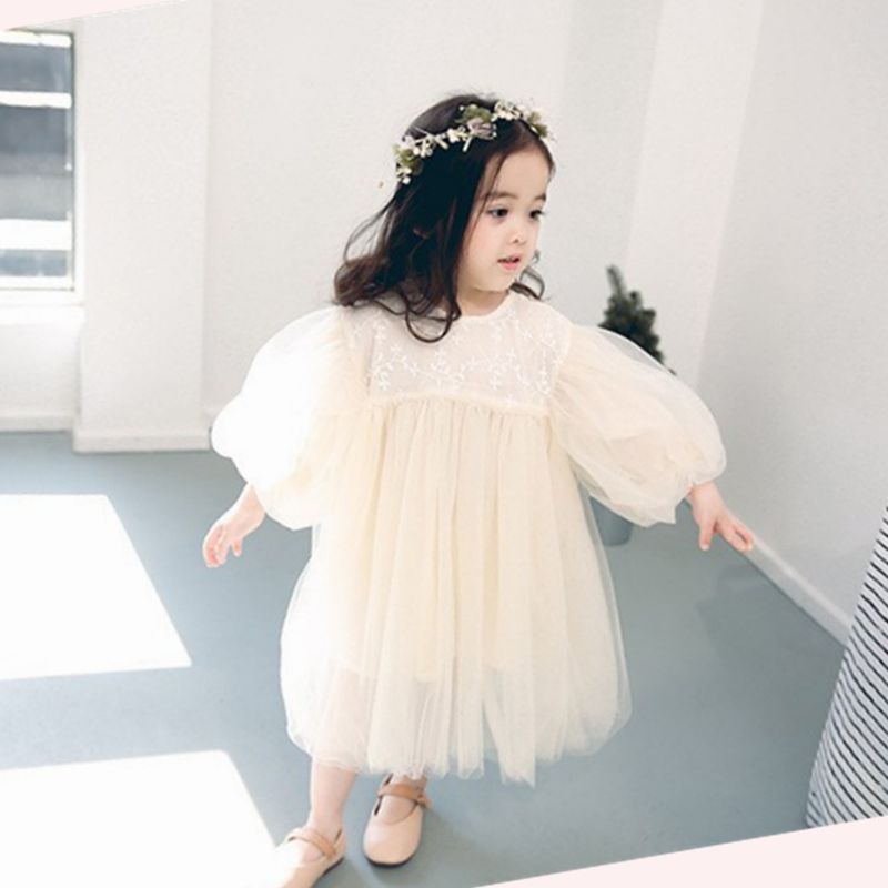Đầm Công Chúa Phối Lưới Màu Sắc Thời Trang Cho Bé Gái