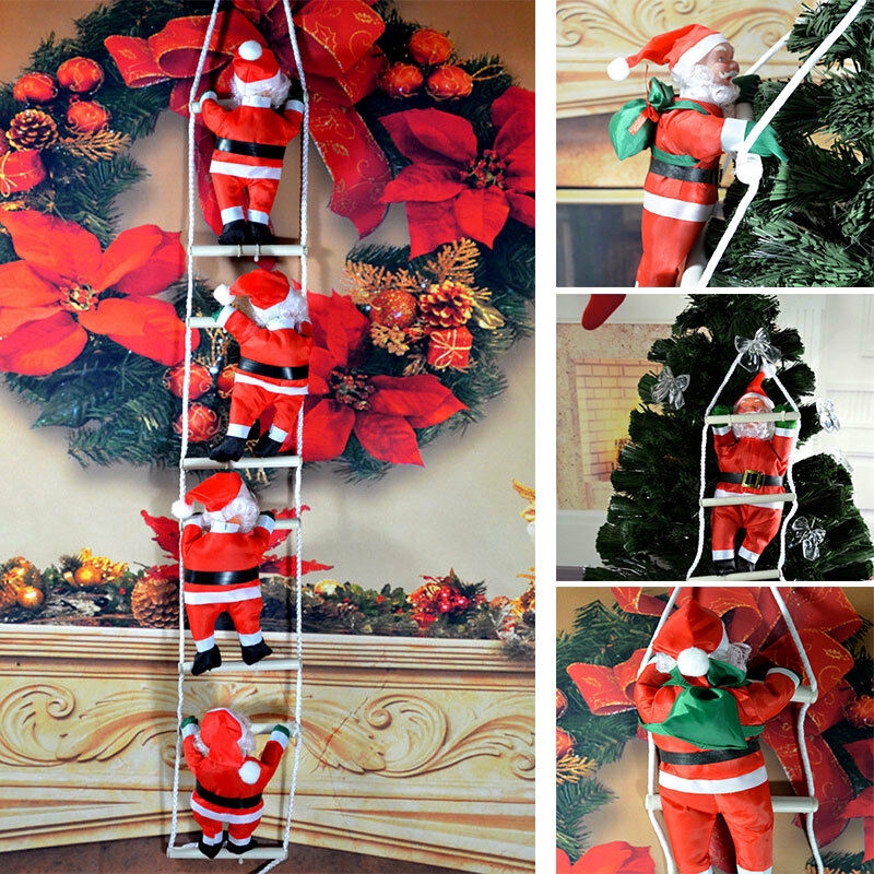 Đồ trang trí giáng sinh ông già Noel leo thang hợp để treo lên cây thông Noel