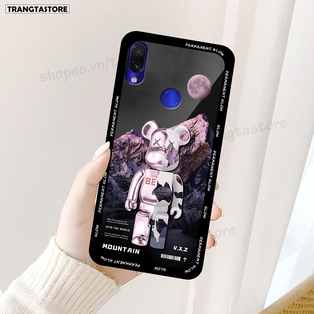 Ốp Xiaomi Redmi 7 - Redmi Note 7 in hình gấu Bearbrick,Mountain,xanh,đen,đỏ giá rẻ