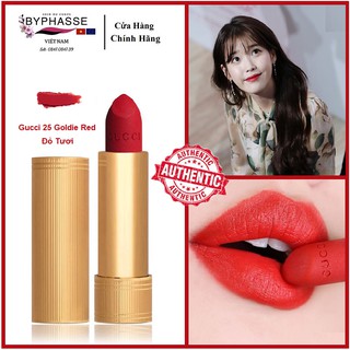 Son Gucci Màu 25 Goldie Red Matte Đỏ Tươi