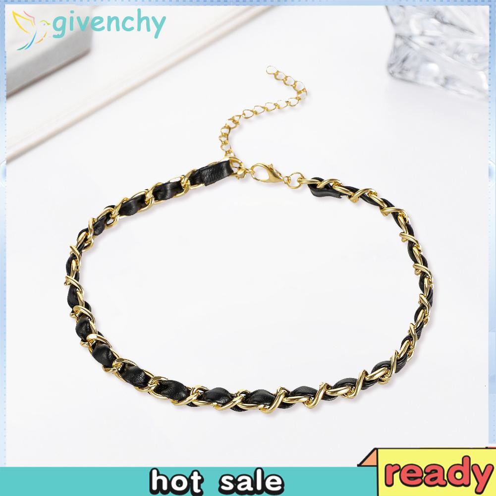 Vòng Cổ Choker Mini Làm Từ Da Pu Phong Cách Hiphop