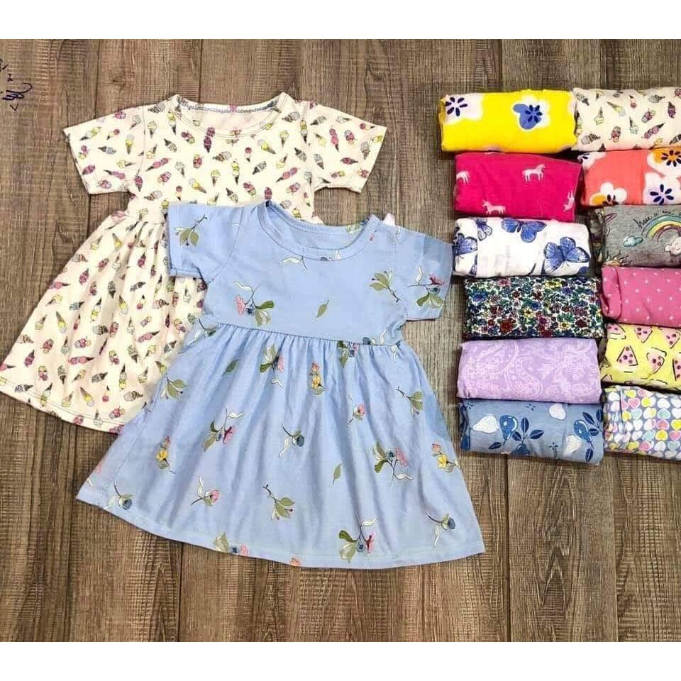 Sỉ váy bé gái thun cotton set 40 váy từ 8 đến 18kg, 1-5 tuổi Hạ Băng Designs