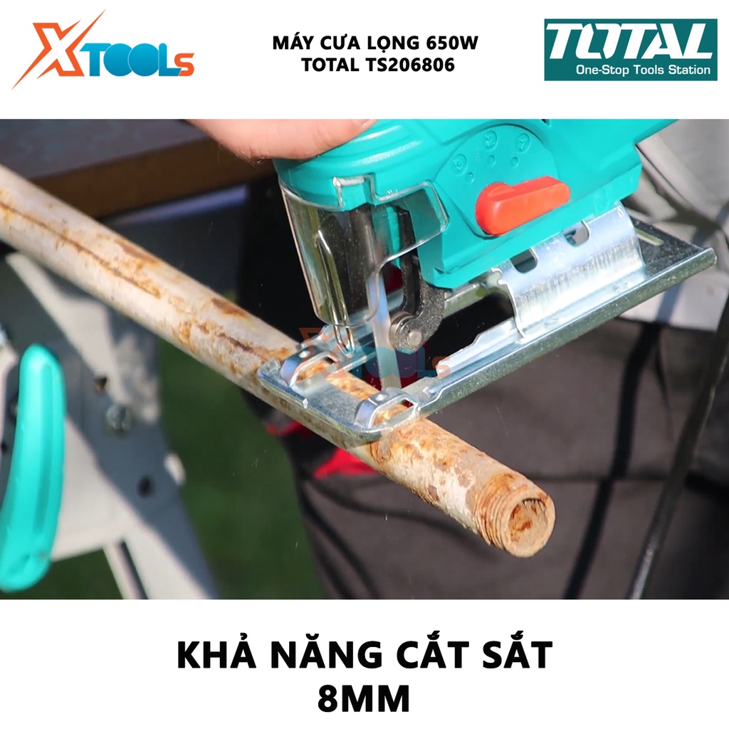 Máy cưa lọng TOTAL TS206806 | máy cắt lọng tốc độ không tải 800 - 2.800 vòng/phút khả năng cắt gỗ 65mm khả năng cắt sắt
